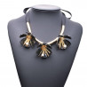 Colier new fashion flowers black