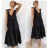 Rochie neagra cu volane