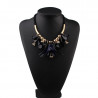 Colier black flowers